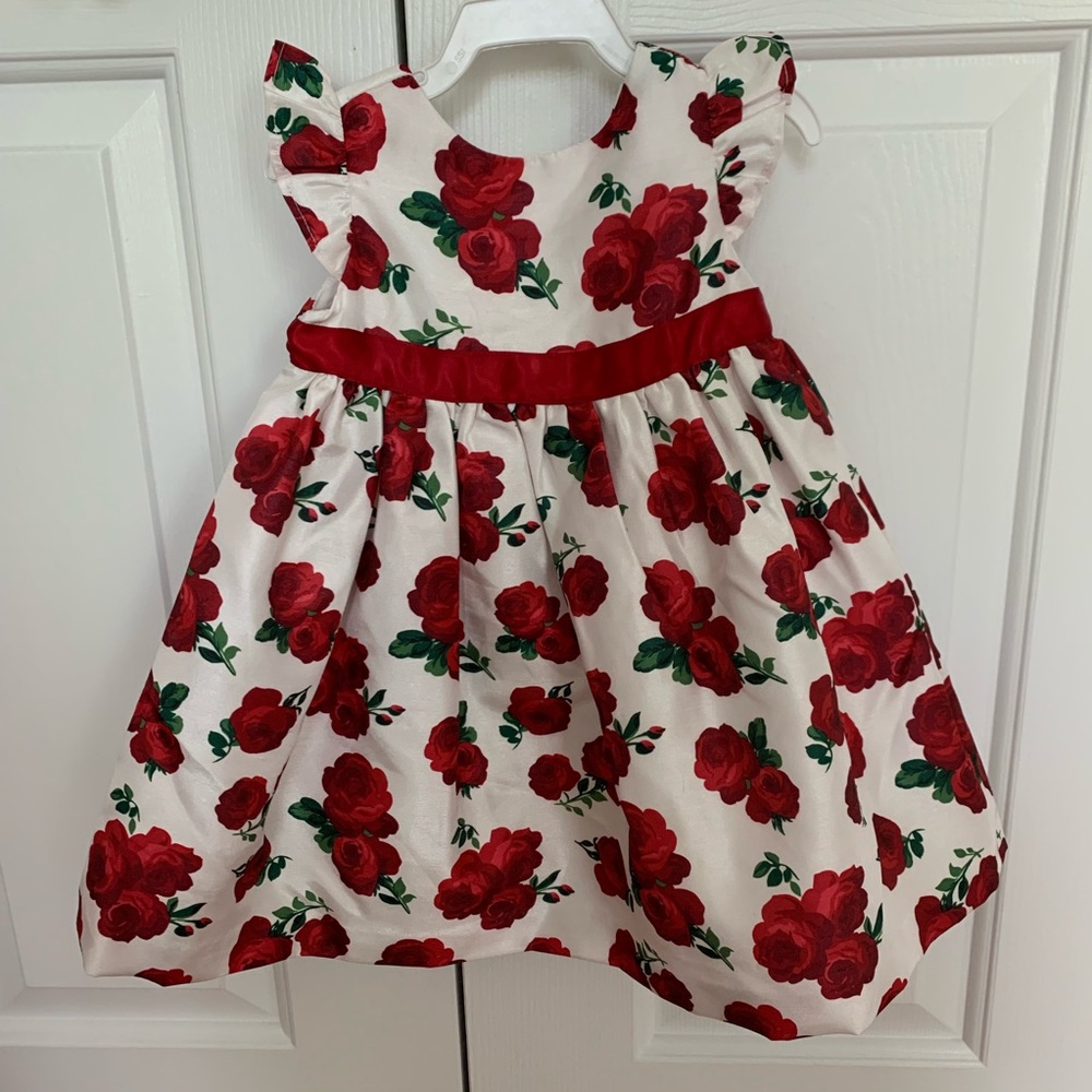 NWT Gymboree Red Rose Floral Dress 6-12 months - Picture 2 of 6